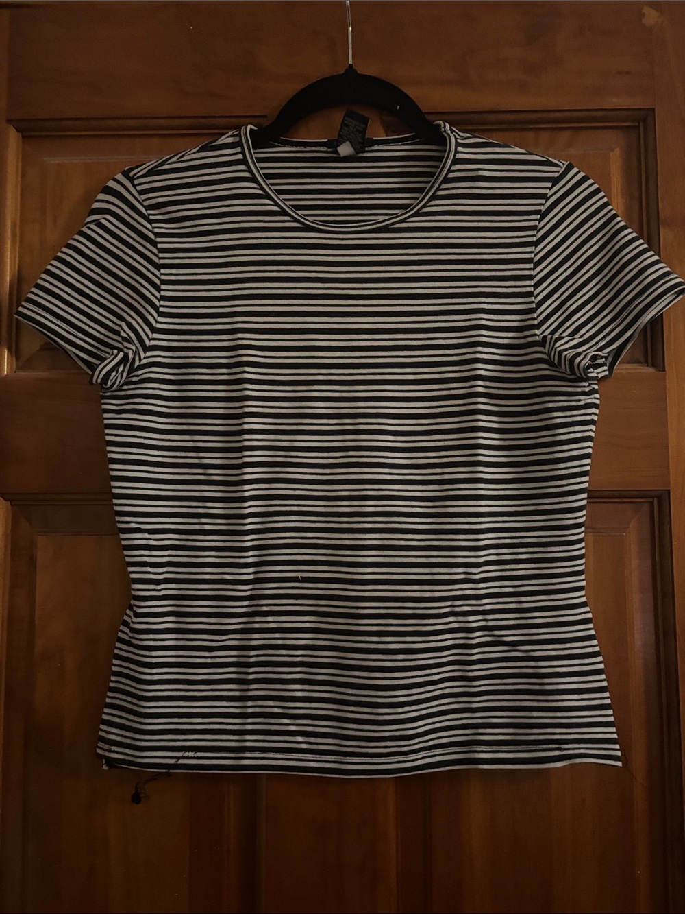 GAP Black and White Striped Short-Sleeve Tee